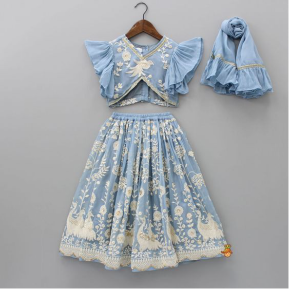 ruffle hand lehanga